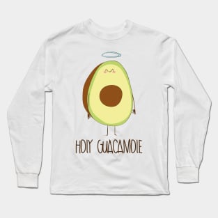 Holy Guacamole! Cute Avocado With Halo Long Sleeve T-Shirt